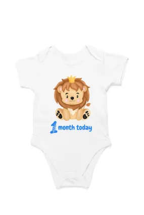 1 Month Celebration :  Lion Baby Romper Printed For Your Baby Boy's Monthly Milestone