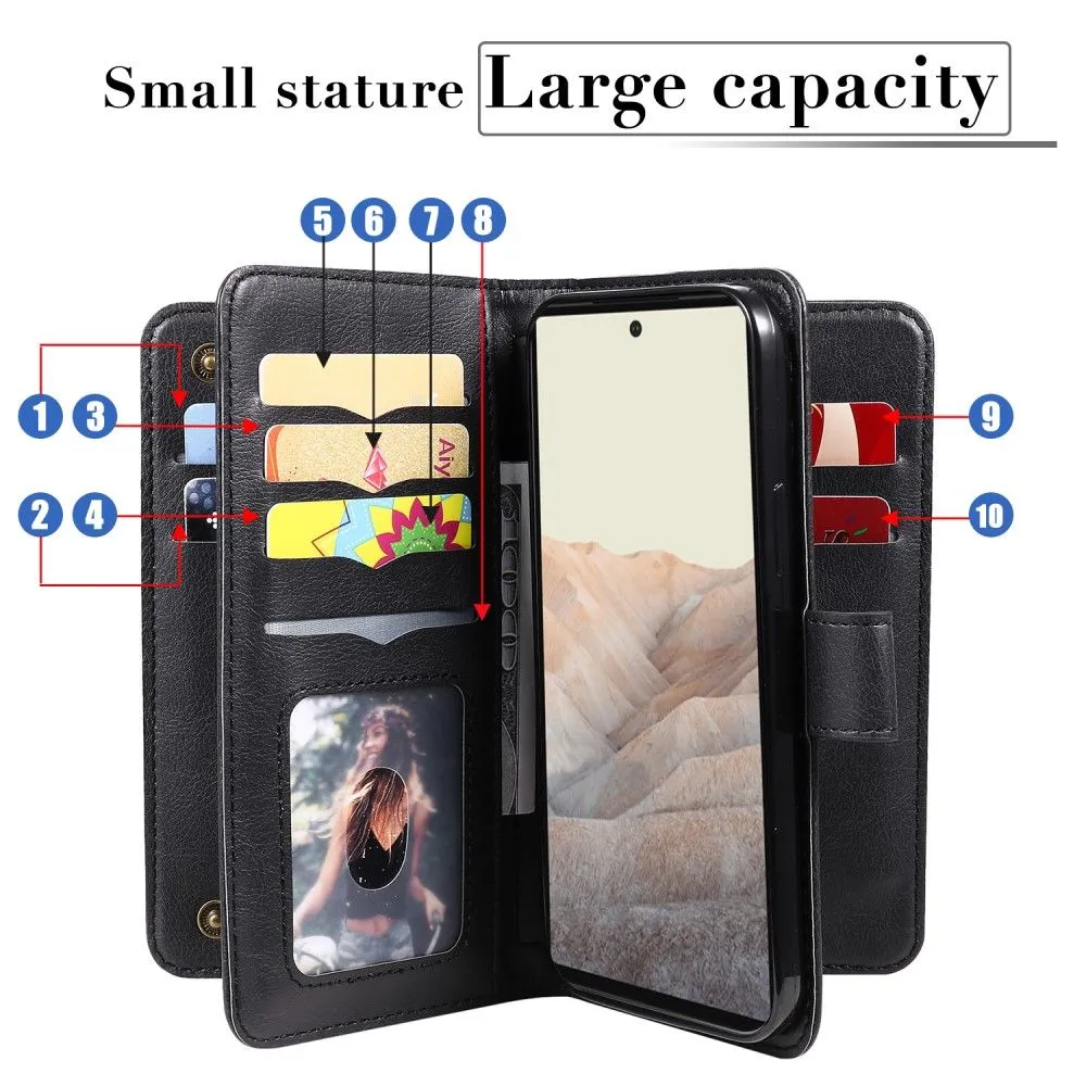 10-slot wallet case for Google Pixel 6 - Black