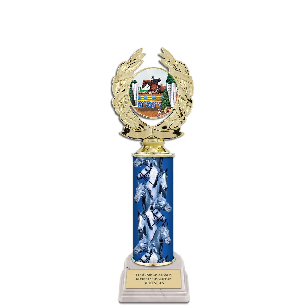 11" Custom White Base Award Trophy With Insert Top