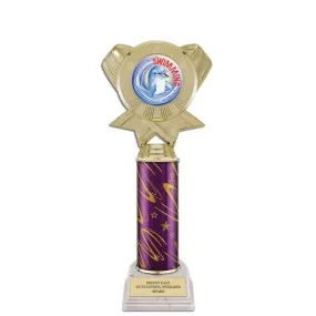 11" Custom White Base Award Trophy With Insert Top