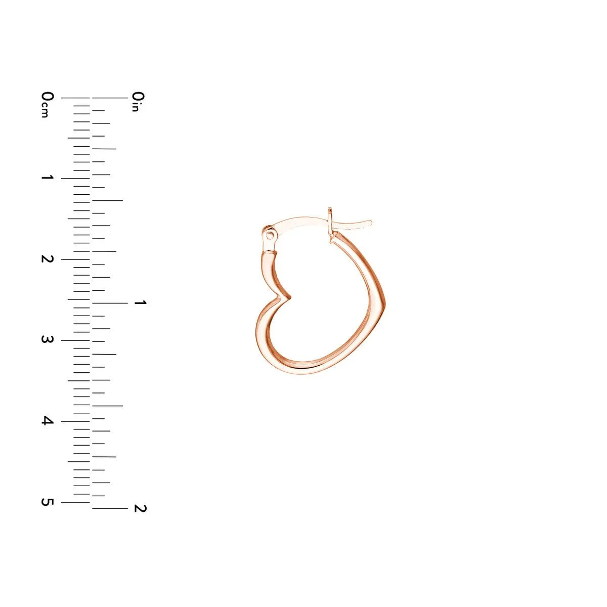 14K Gold Tilted Heart Hoop Earrings