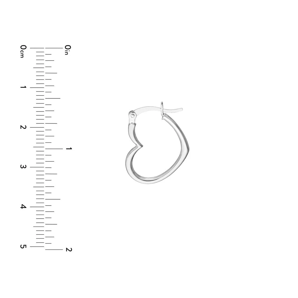 14K Gold Tilted Heart Hoop Earrings