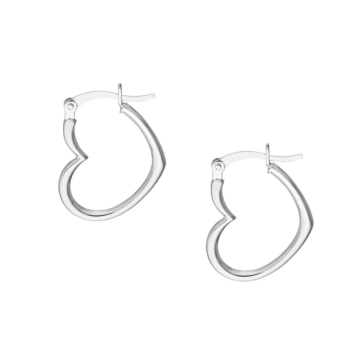 14K Gold Tilted Heart Hoop Earrings