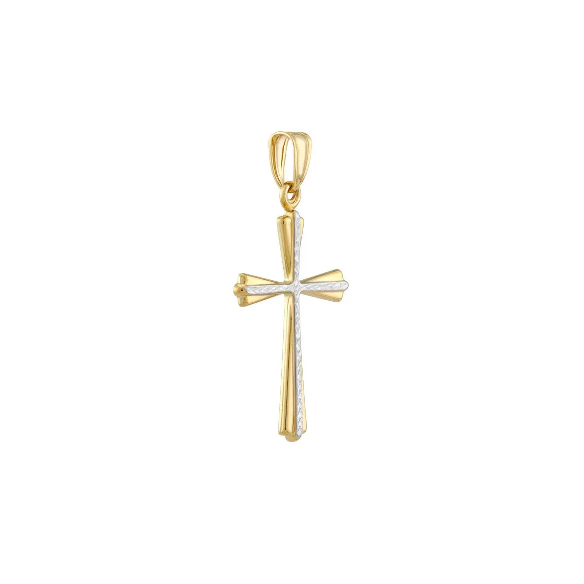 14K Two-Tone Gold HP Base with DC Cross Pendant