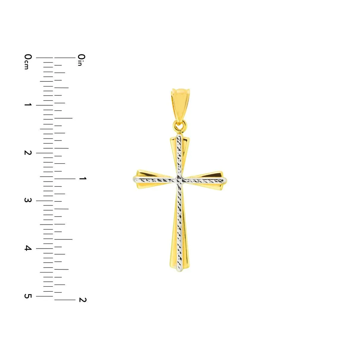 14K Two-Tone Gold HP Base with DC Cross Pendant