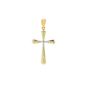 14K Two-Tone Gold HP Base with DC Cross Pendant