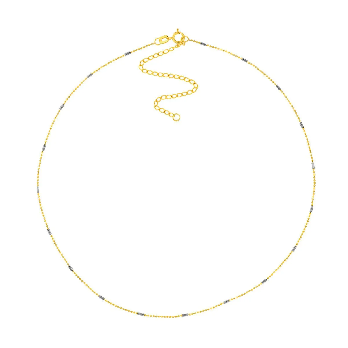 14K Two-Tone Gold Saturn Chain Choker