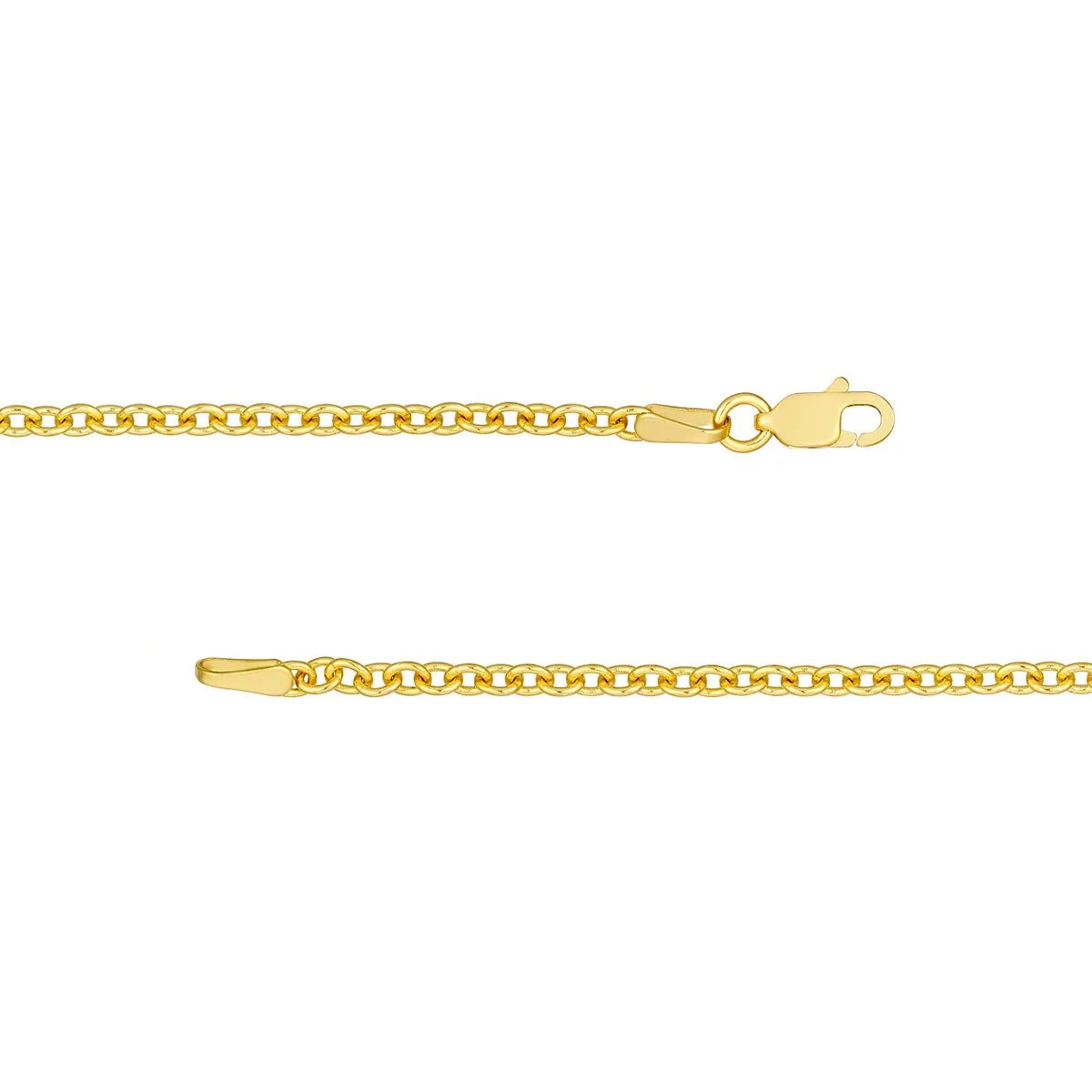 14K Yellow Gold 2.50mm Open Cable Chain