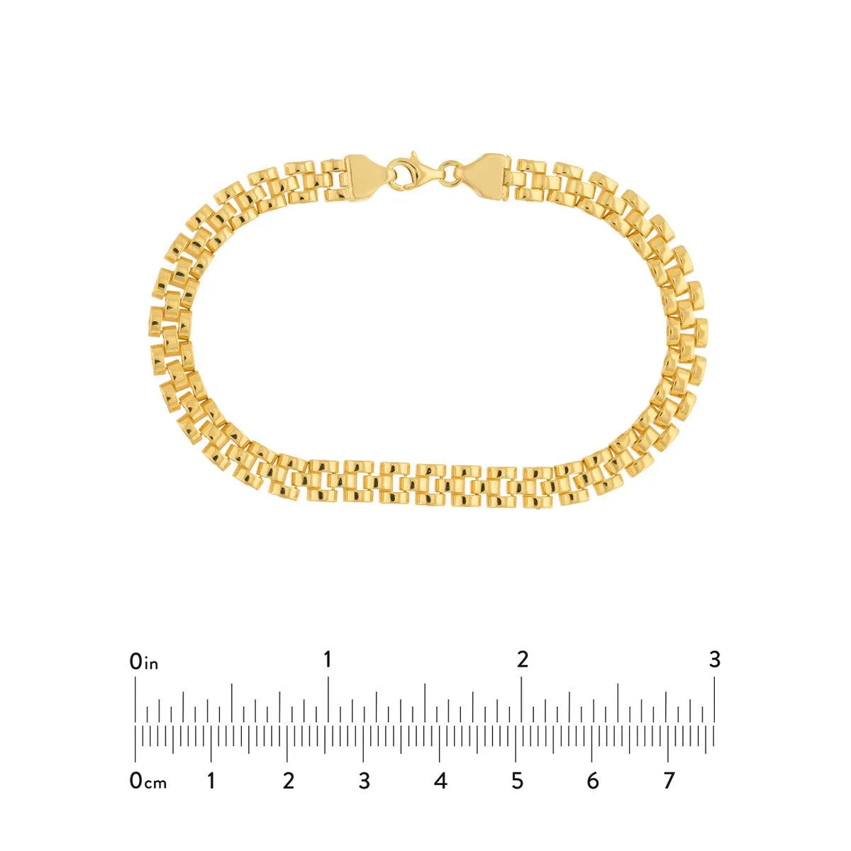 14K Yellow Gold Brick Pattern Bracelet