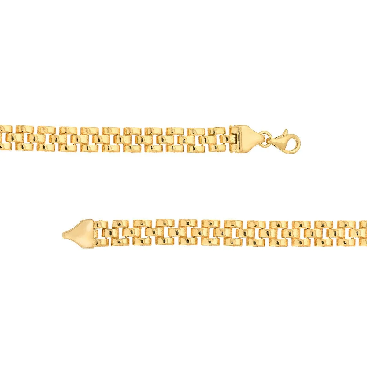 14K Yellow Gold Brick Pattern Bracelet