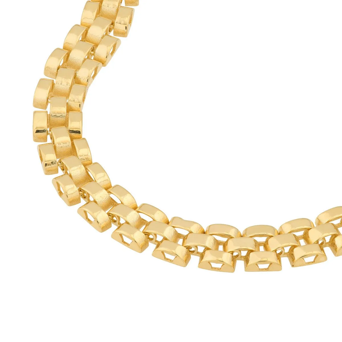 14K Yellow Gold Brick Pattern Bracelet