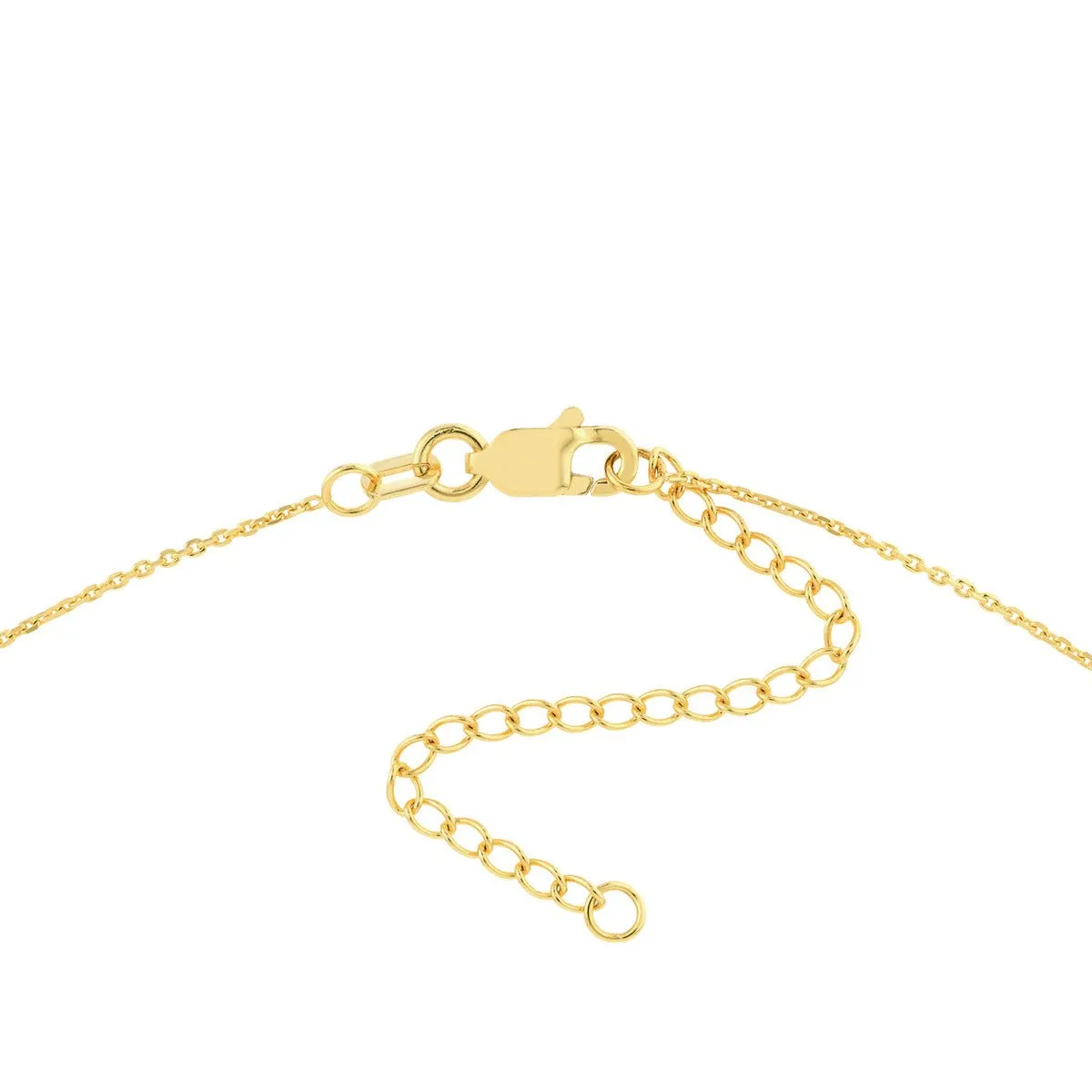 14K Yellow Gold Diamond Paper Clip Links Necklace