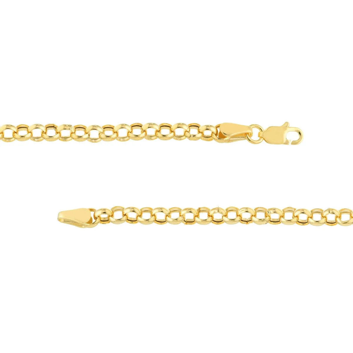 14K Yellow Gold Diamond Puff Link on Rolo Necklace