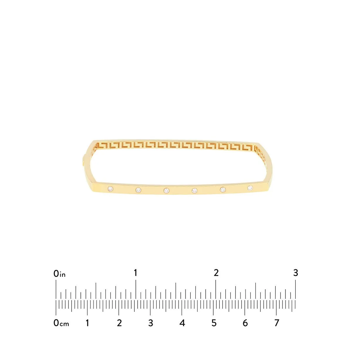 14K Yellow Gold Diamond Square Bangle