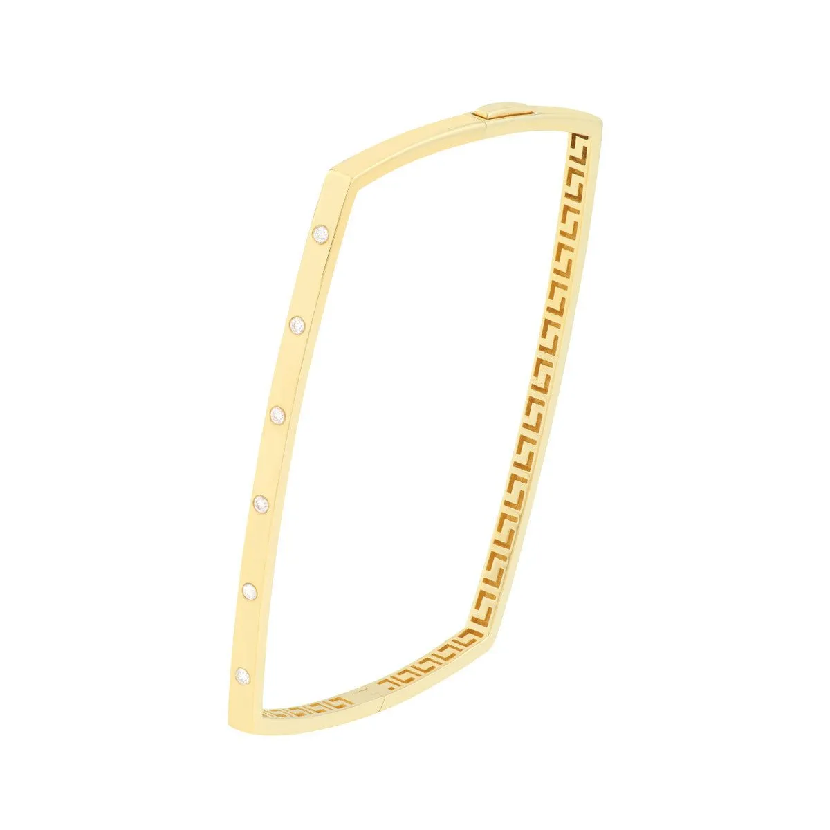 14K Yellow Gold Diamond Square Bangle