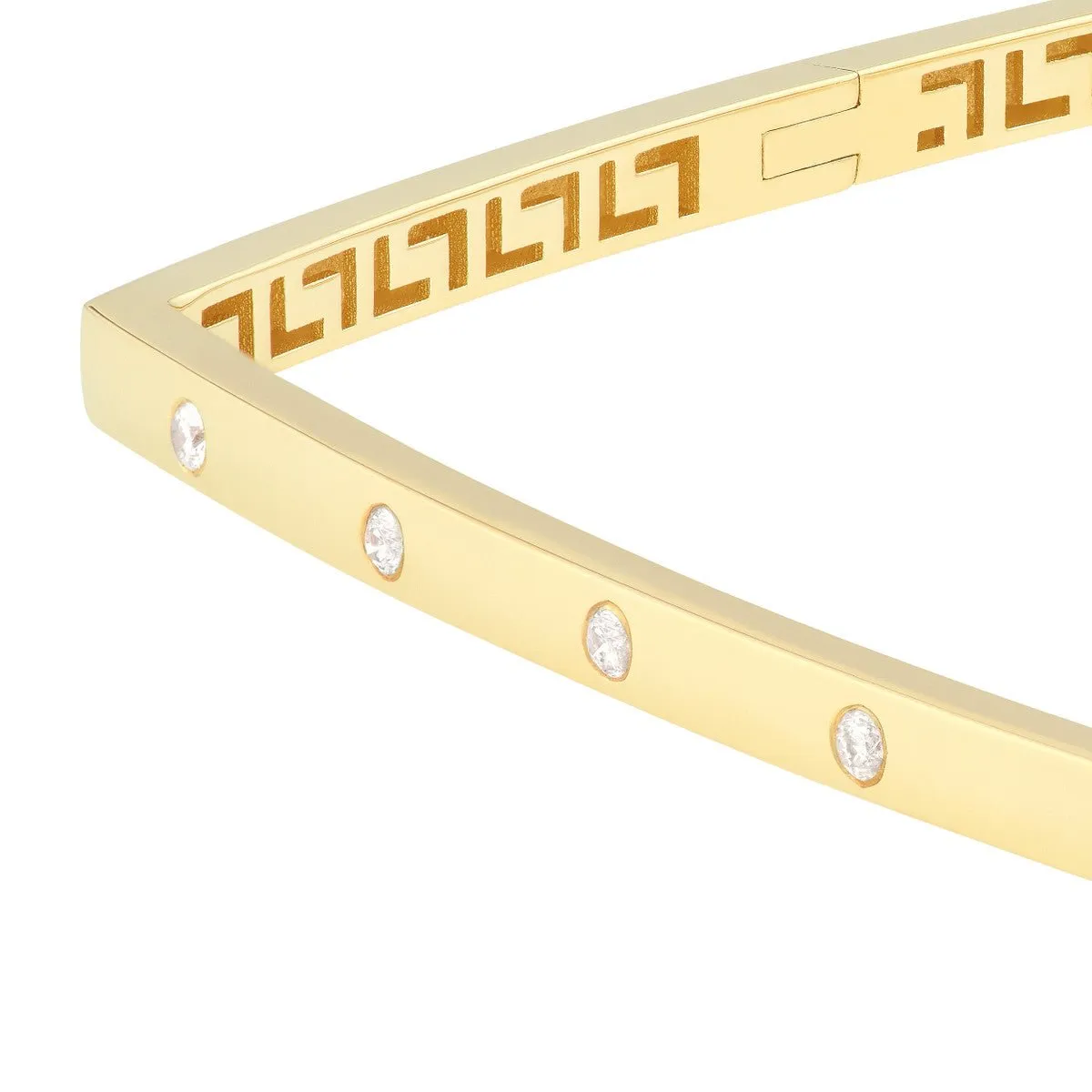 14K Yellow Gold Diamond Square Bangle