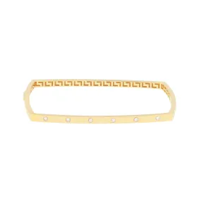 14K Yellow Gold Diamond Square Bangle