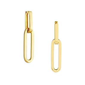 14K Yellow Gold Double Paperclip Earrings