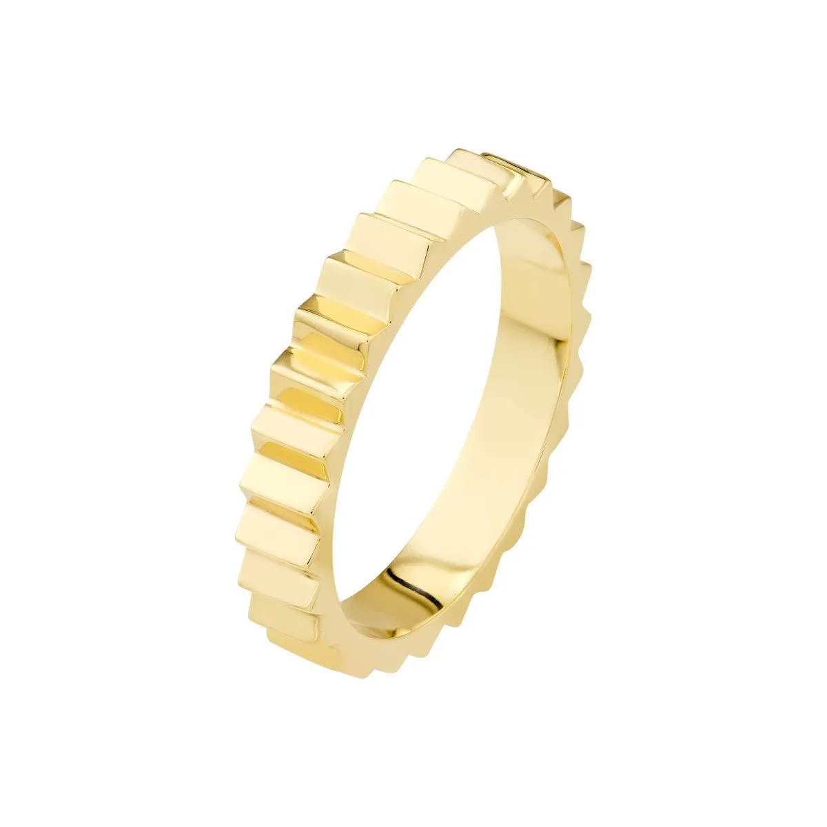 14K Yellow Gold Fluted Band Ring