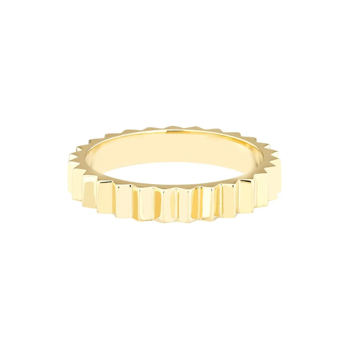 14K Yellow Gold Fluted Band Ring