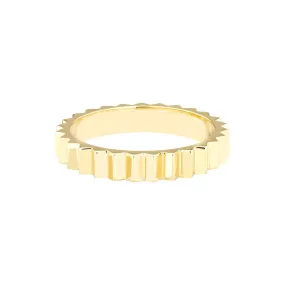 14K Yellow Gold Fluted Band Ring