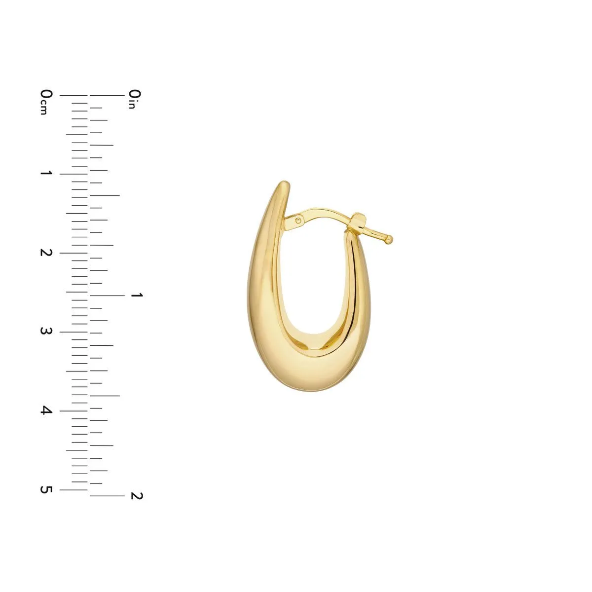 14K Yellow Gold Graduated Oval Puff Mini Hoop Earrings