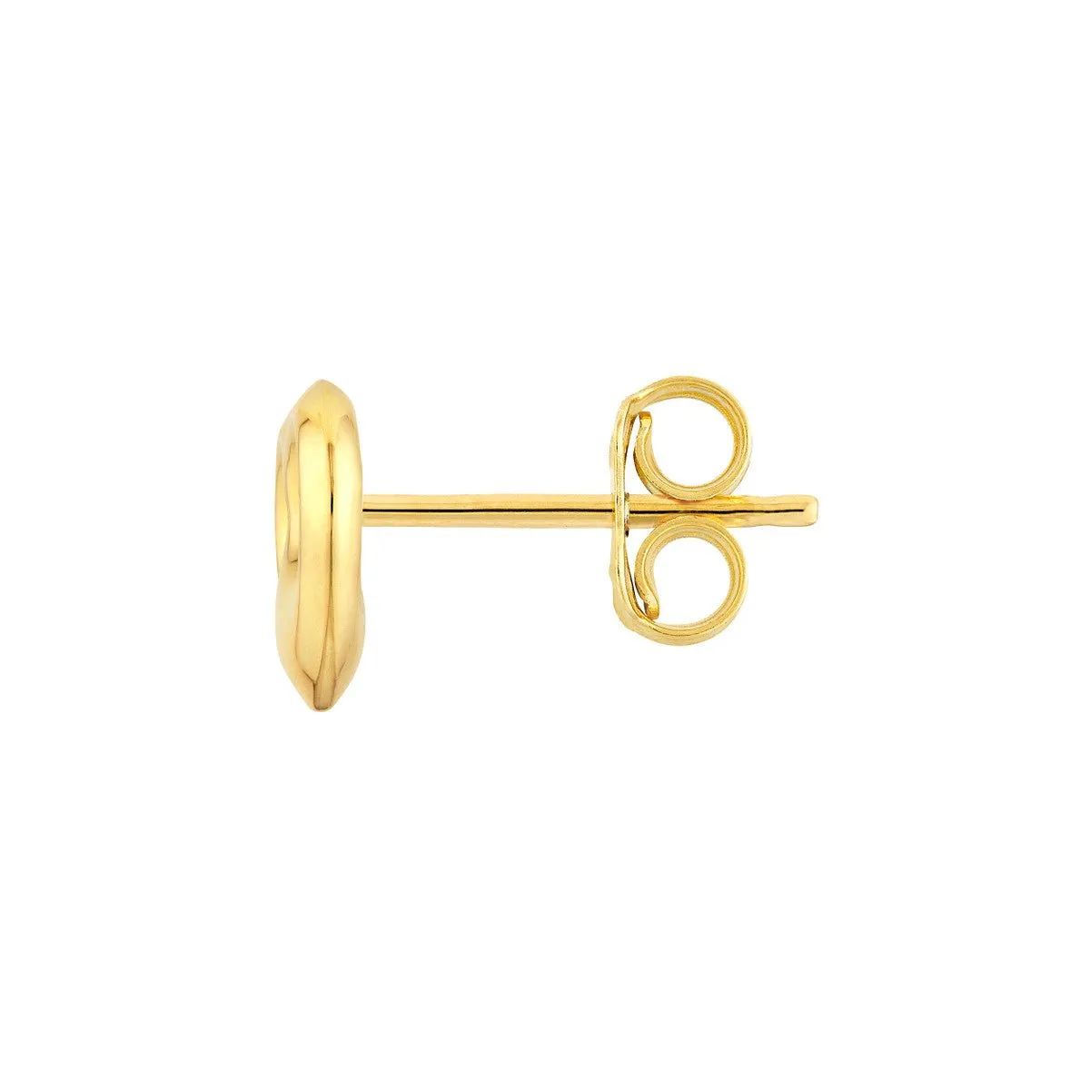 14K Yellow Gold Heart Puff Mariner Stud Earrings