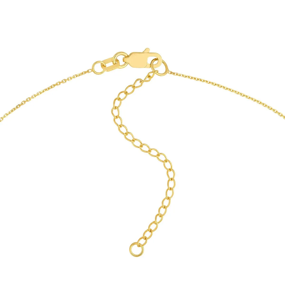 14K Yellow Gold Love Knot Pendant Cable Necklace