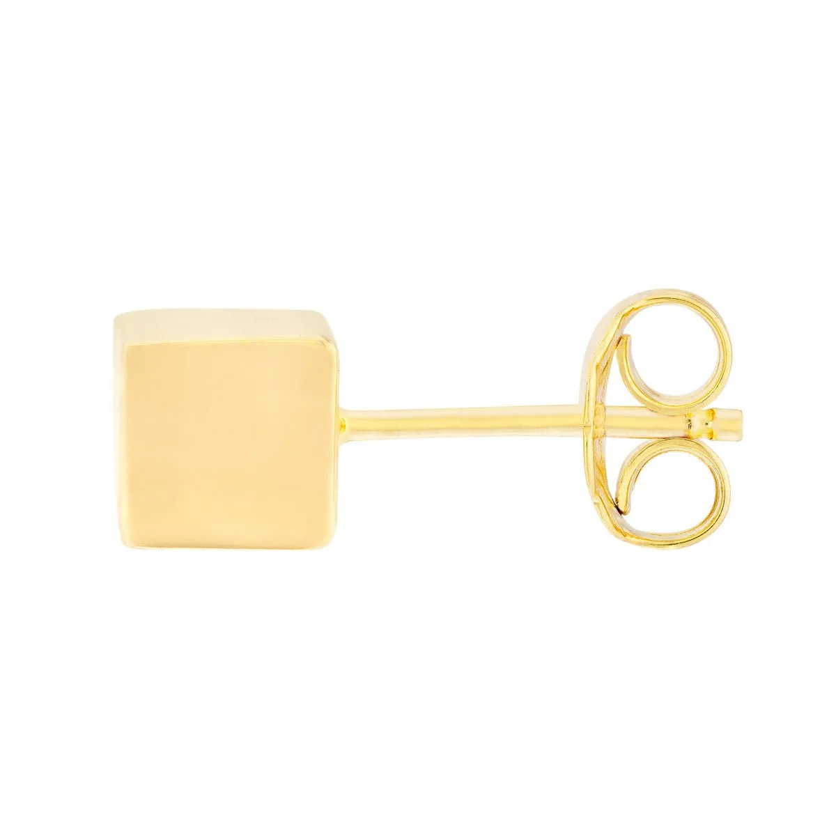 14K Yellow Gold Mini Cube Stud Earrings