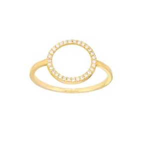 14K Yellow Gold Open Diamond Circle Ring