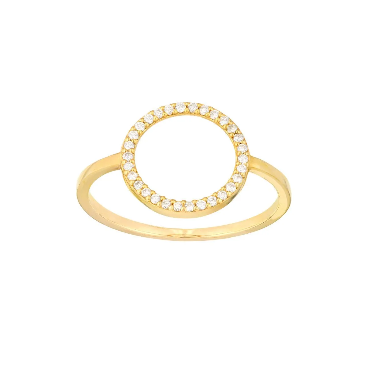 14K Yellow Gold Open Diamond Circle Ring