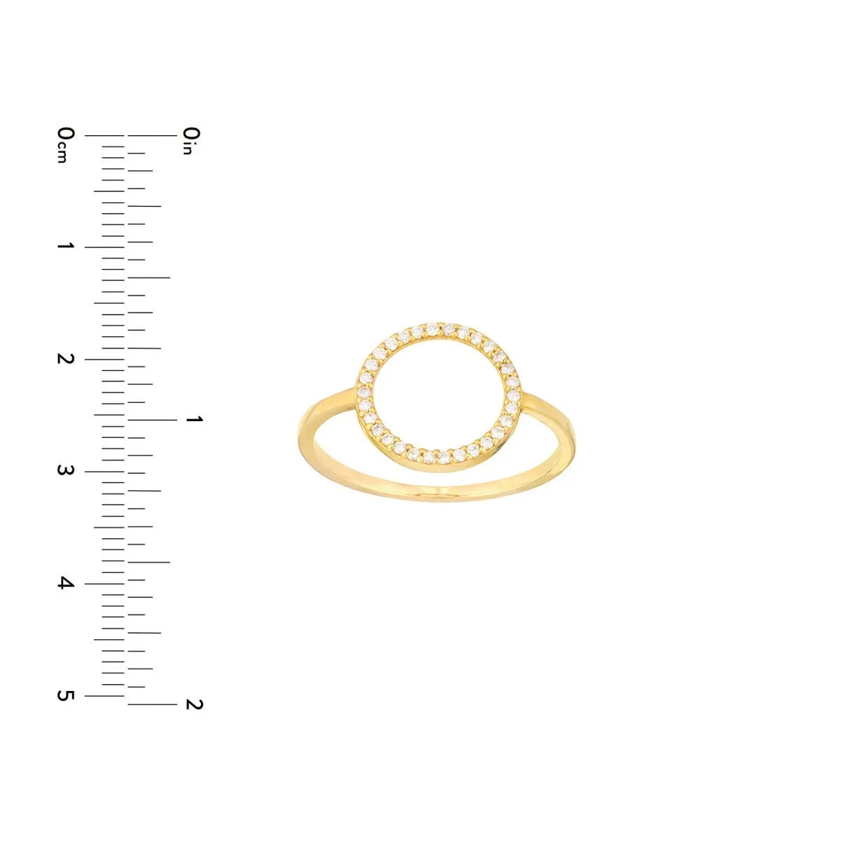 14K Yellow Gold Open Diamond Circle Ring