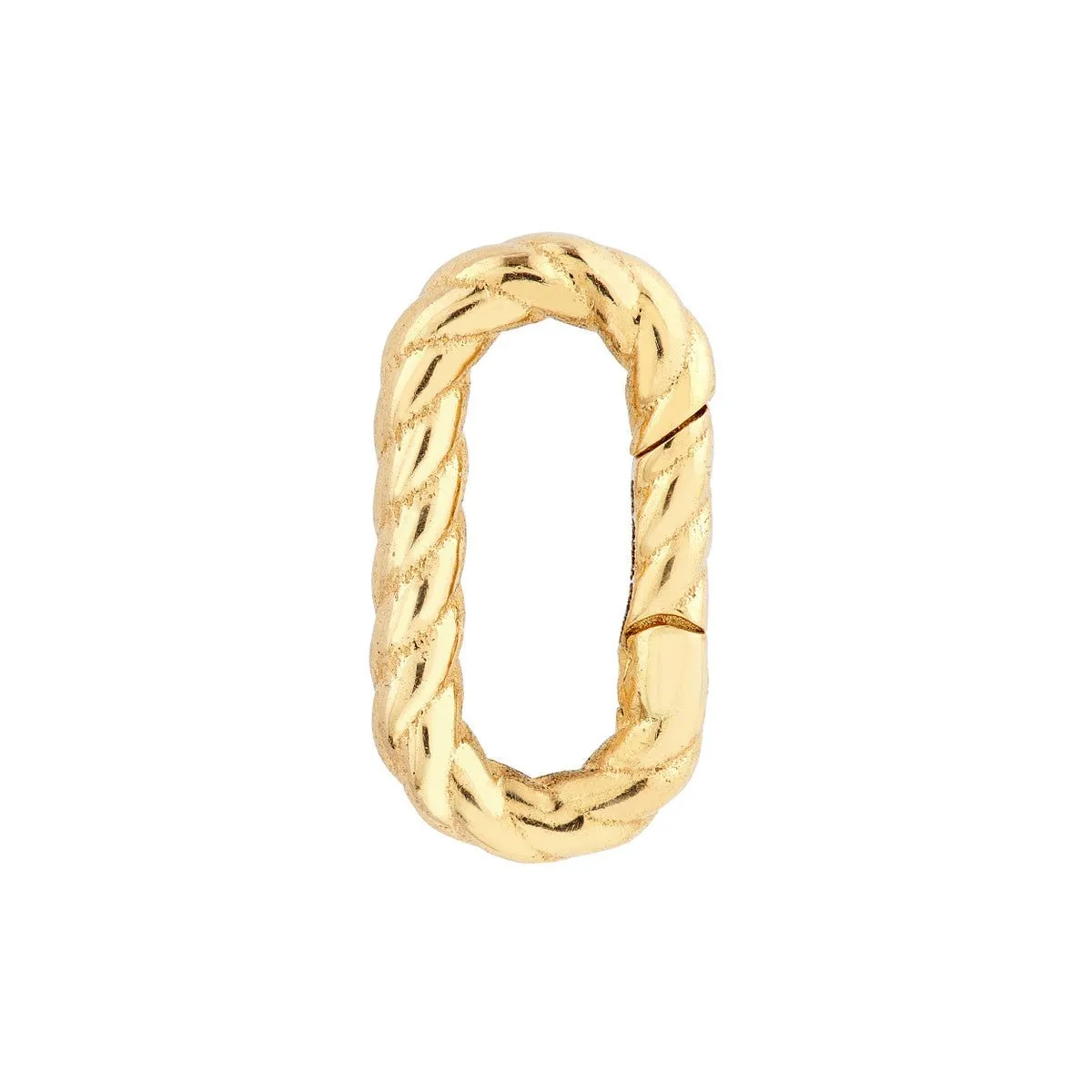 14K Yellow Gold Oval Twist Link Snap Lock