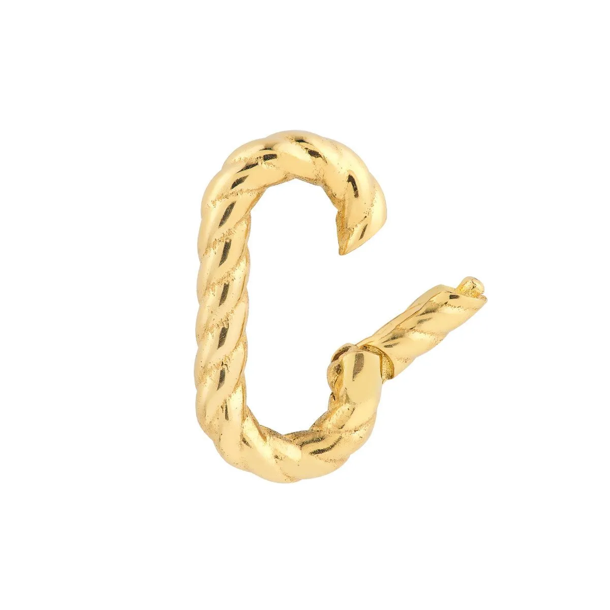 14K Yellow Gold Oval Twist Link Snap Lock