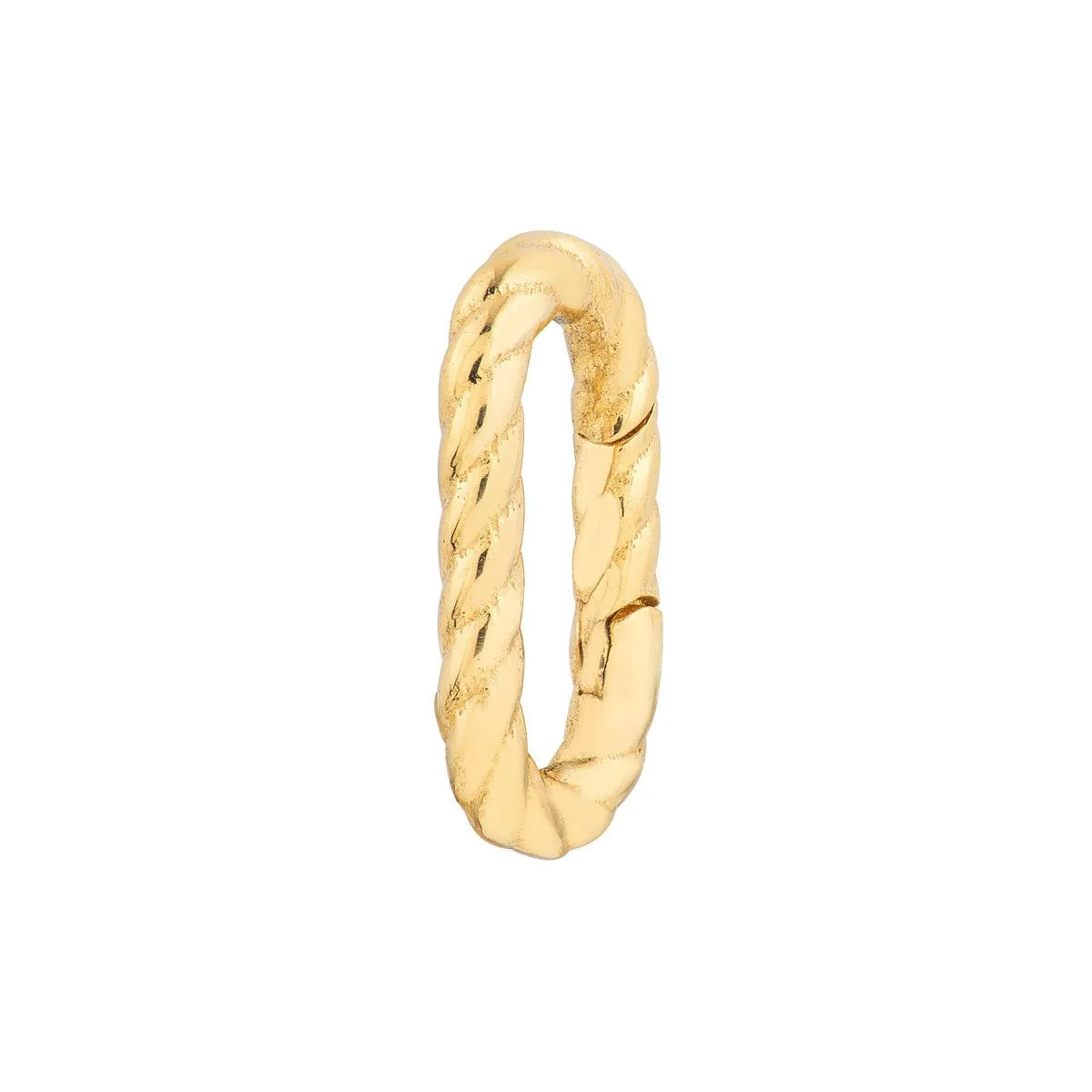 14K Yellow Gold Oval Twist Link Snap Lock