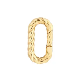 14K Yellow Gold Oval Twist Link Snap Lock