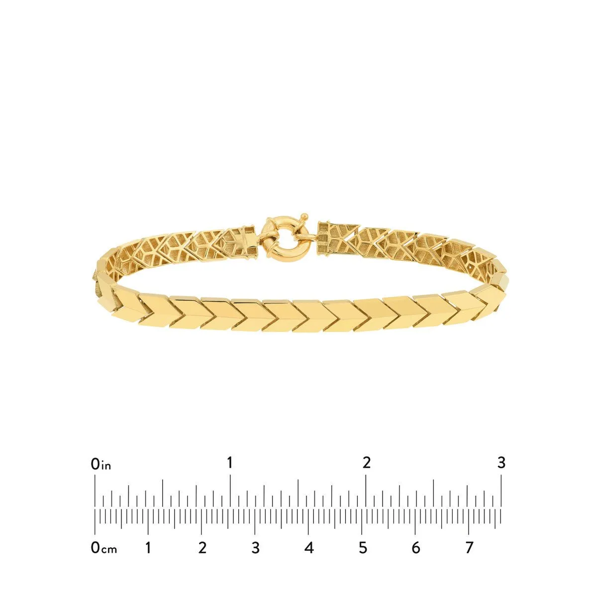 14K Yellow Gold Polished Arrow Link Bracelet