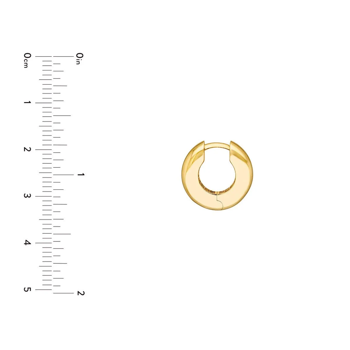 14K Yellow Gold Polished Round Hoop Earrings