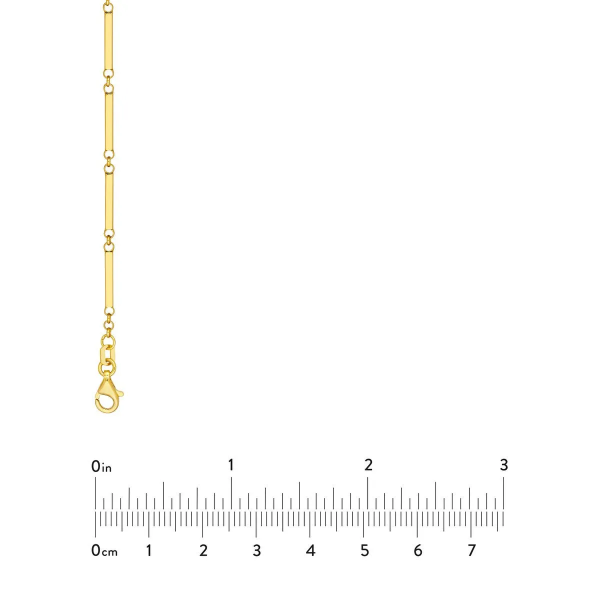 14K Yellow Gold Rectangle Bar Station Chain