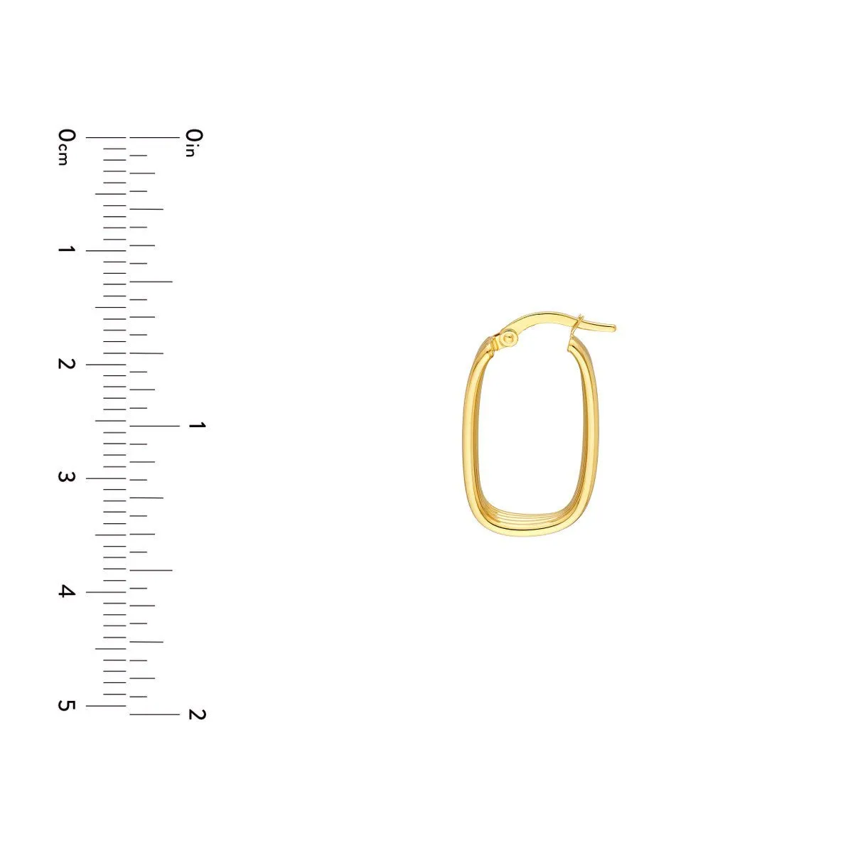 14K Yellow Gold Ribbed Hoops