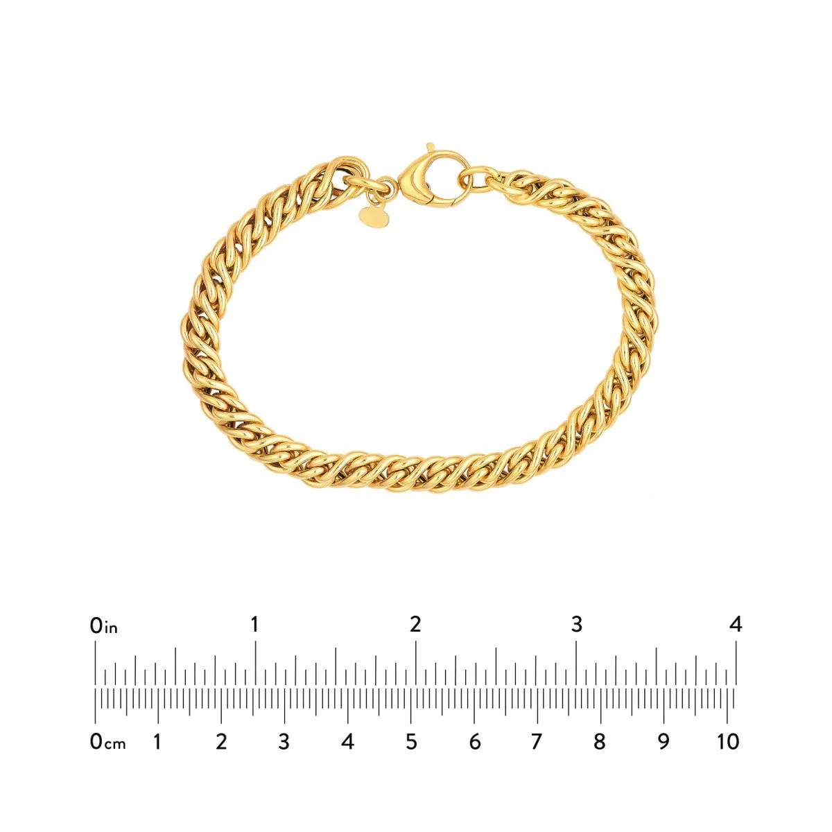 14K Yellow Gold Small Twisted Cable Chain Bracelet