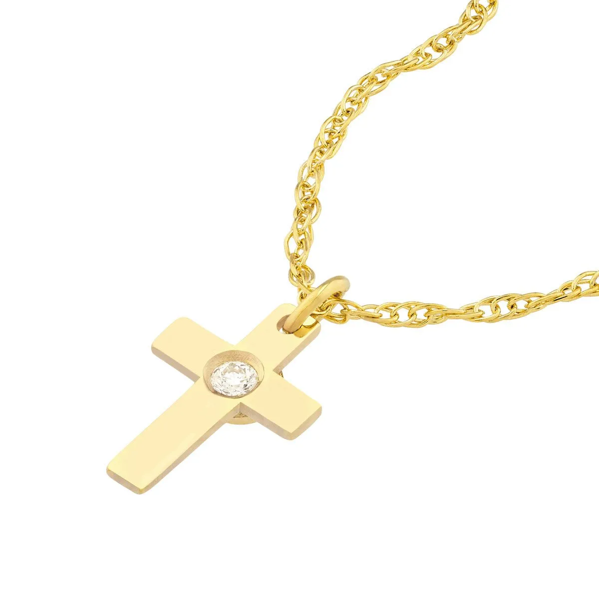 14K Yellow Gold So You Diamond Cross Necklace