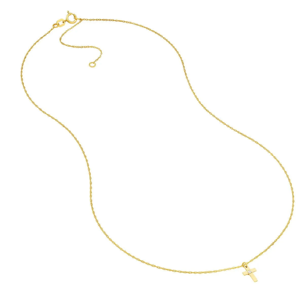 14K Yellow Gold So You Diamond Cross Necklace