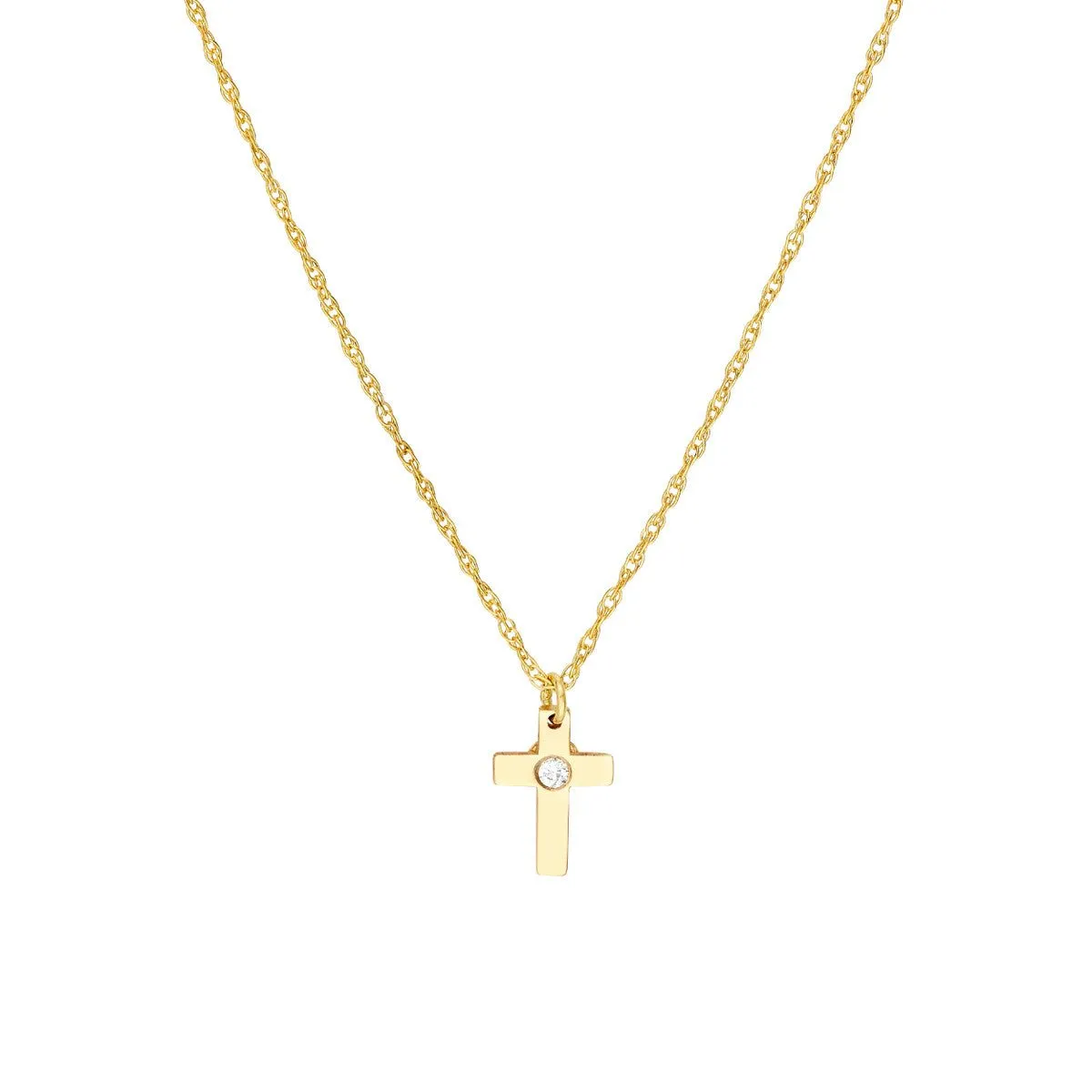 14K Yellow Gold So You Diamond Cross Necklace