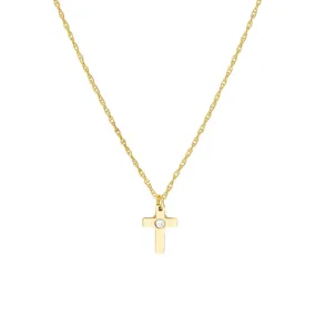 14K Yellow Gold So You Diamond Cross Necklace