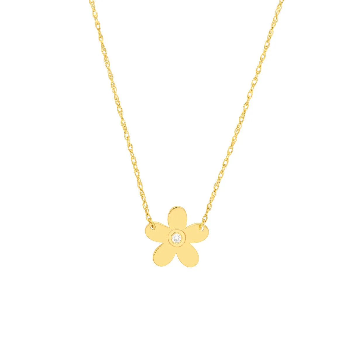 14K Yellow Gold So You Diamond Flower Necklace