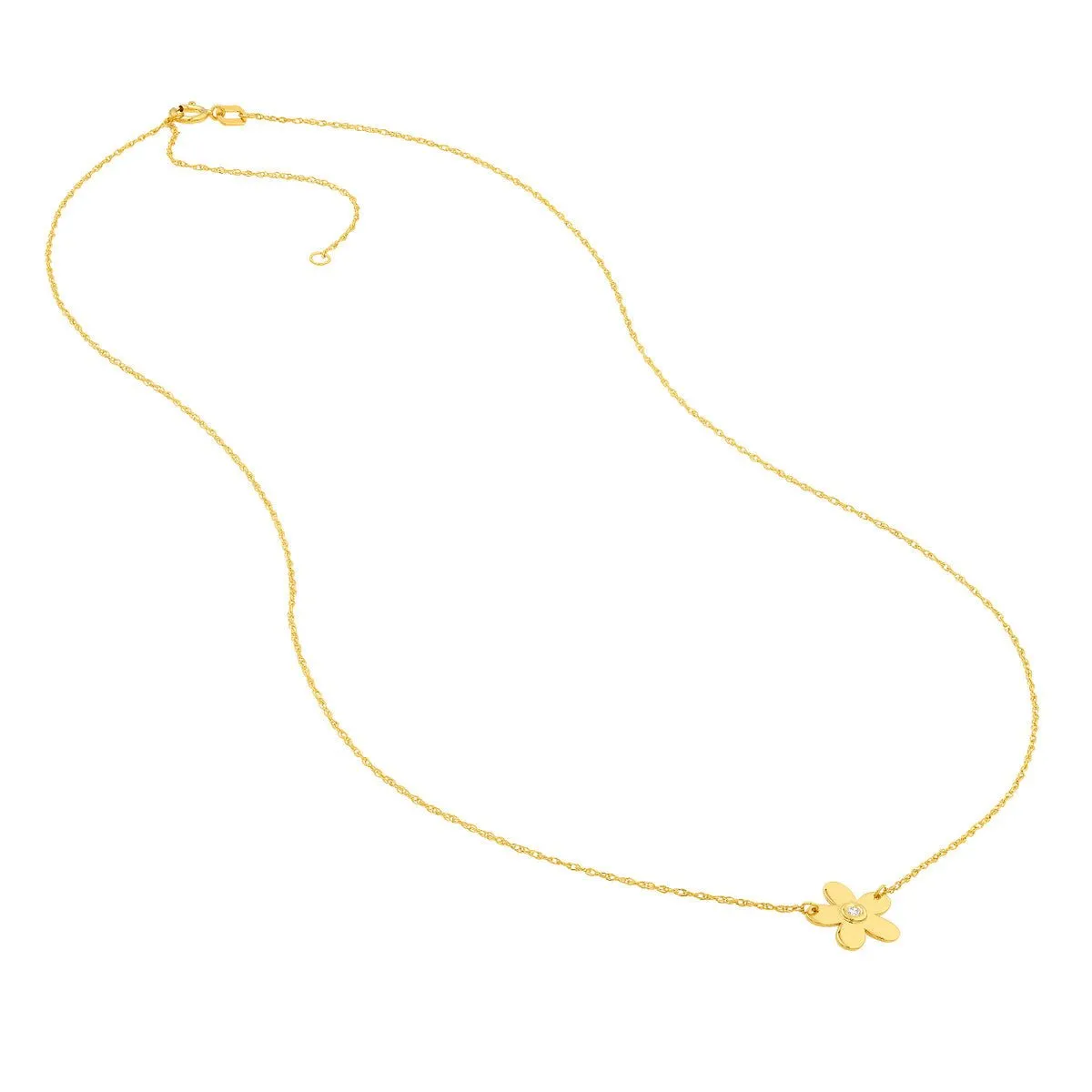 14K Yellow Gold So You Diamond Flower Necklace