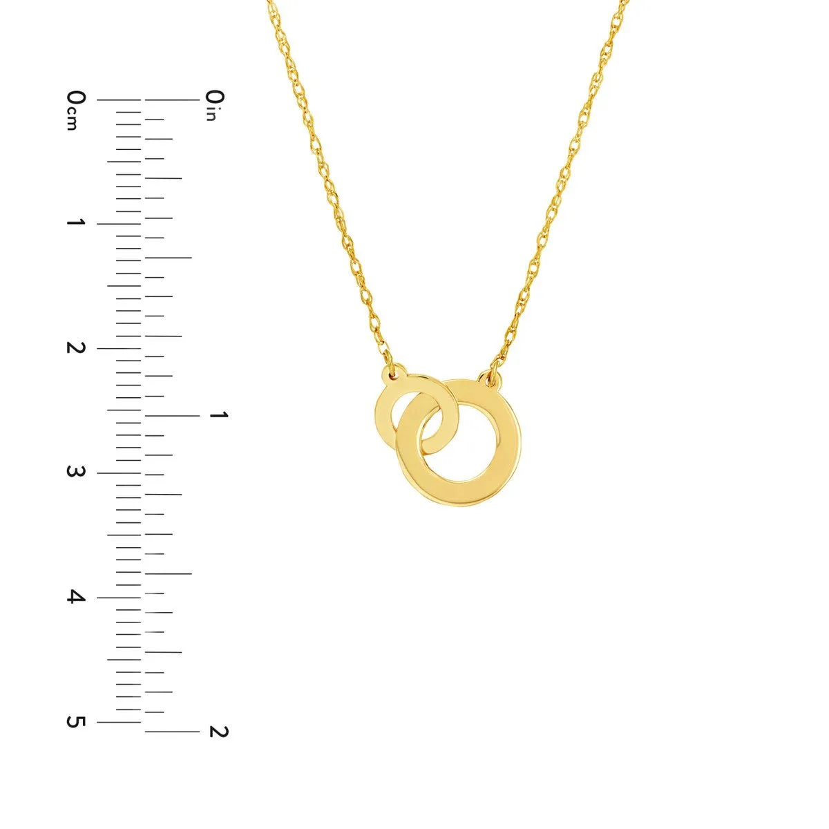 14K Yellow Gold So You Interlocked Circles Adjustable Necklace