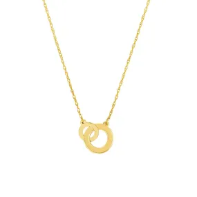 14K Yellow Gold So You Interlocked Circles Adjustable Necklace