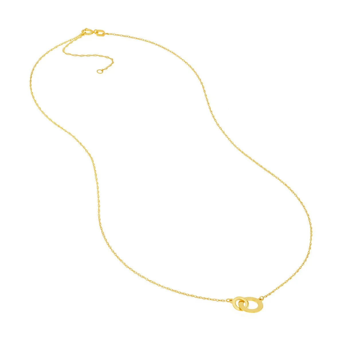 14K Yellow Gold So You Interlocked Circles Adjustable Necklace